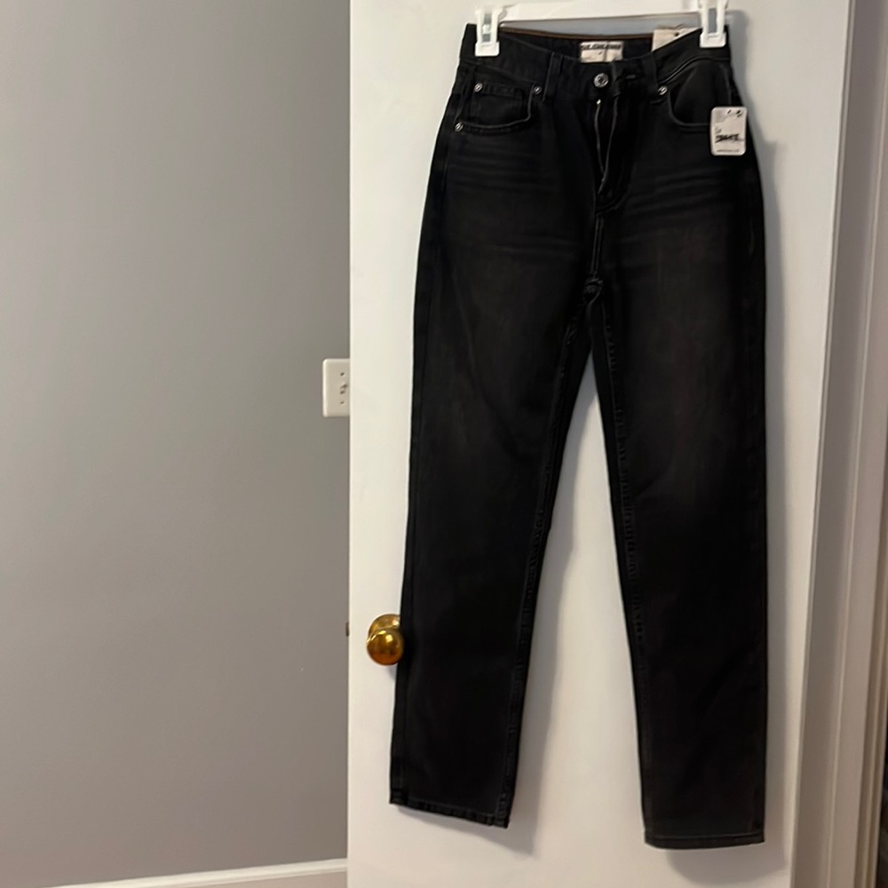 New Black Denim Free People Jeans. Size 24
